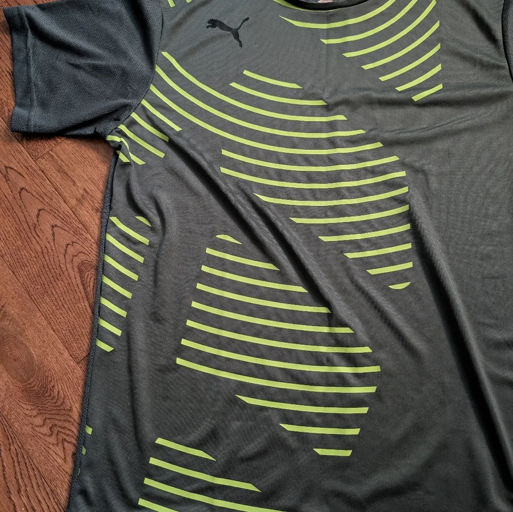 EUC PUMA Men's It Evopower Training Tee DryCell Gray Green Size L - Picture 2 of 8